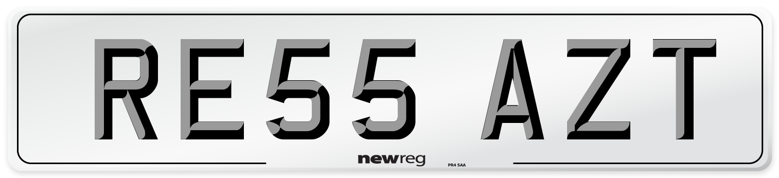 RE55 AZT Number Plate from New Reg